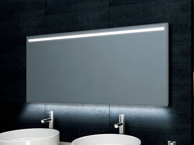 Wiesbaden Badkamerspiegel Ambi one | 140x60 cm | Rechthoekig | Directe en indirecte LED verlichting | Touch button | Met verwarming