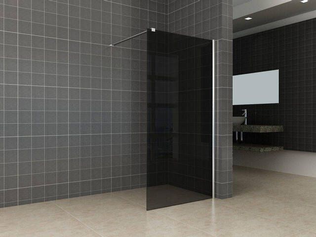 Wiesbaden Comfort inloopdouche 1200 x 2000 x 10 mm nano rookglas chroom 20.3968