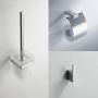 Wiesbaden Eris accessoire-set toiletborstel+toiletrolhouder+haak hoekig chroom - Thumbnail 2