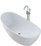 Wiesbaden Vrijstaand bad Eva | 180x84 cm | Incl.Afvoer-Wit | Sleuf overloop | Solid surface | Mat wit - Thumbnail 2