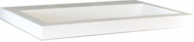 Wiesbaden Flag wastafel enkel met 2 kraangaten 100x36x4 cm kunstmarmer glans wit 38.4017