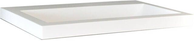 Wiesbaden Flag wastafel enkel zonder kraangat 60x36x4 cm kunstmarmer glans wit 38.4025