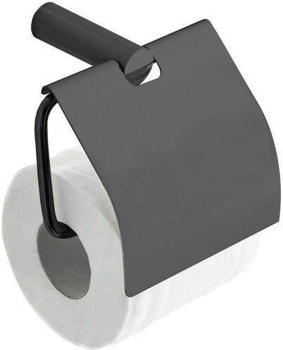 Wiesbaden Ida toiletrolhouder met klep gunmetal 28.7021