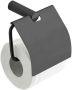 Wiesbaden Ida toiletrolhouder met klep wandmontage gunmetal - Thumbnail 2