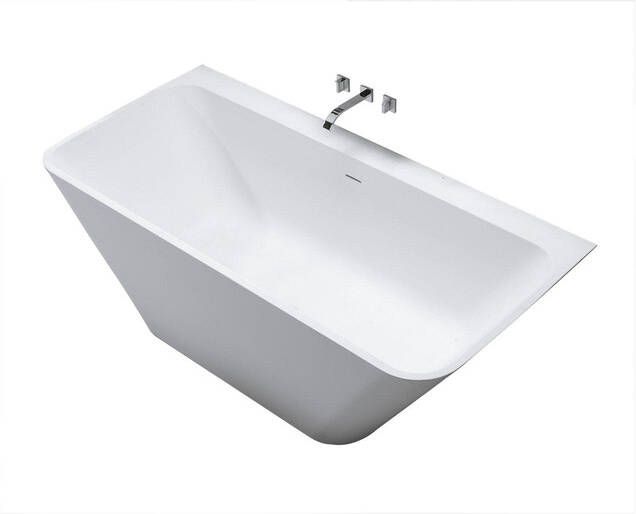 Wiesbaden Inge Solid surface half vrijstaand bad 180x84x57cm mat wit 36.4005