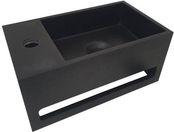 Wiesbaden Julia fontein links Solid surface 35 x 20 x 16 cm mat zwart 36.4072