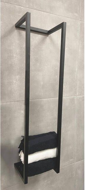 Wiesbaden Loft handdoekrek industrieel 95 x 25 x 20 cm mat zwart - Foto 2