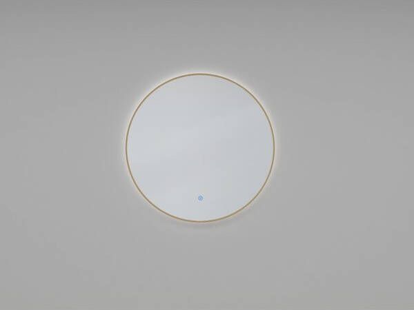 Wiesbaden Novi ronde spiegel met LED dimbaar 60 cm geborsteld messing 38.3706