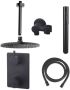 Wiesbaden Caral one-pack complete inbouwthermostaatset met plafondbevestiging hoofddouche 20 cm mat zwart - Thumbnail 2