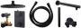 Wiesbaden Caral one-pack complete inbouwthermostaatset met wandbevestiging hoofddouche 20 cm mat zwart - Thumbnail 2