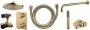 Wiesbaden Caral one-pack complete inbouwthermostaatset met muurbevestiging met 20 cm hoofddouche geborsteld messing - Thumbnail 2