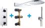 Wiesbaden Regendoucheset Inbouw Muur Mallora 25cm Rond Chroom Thermostaatkraan Handdouche Waterval - Thumbnail 1