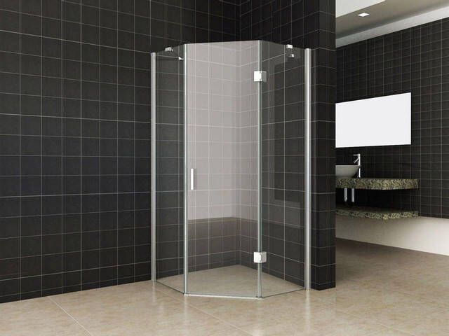 Wiesbaden Pento cabine met 1 draaideur 1000 x 1000 x 2000 x 8 mm nano helder glas chroom 20.3781