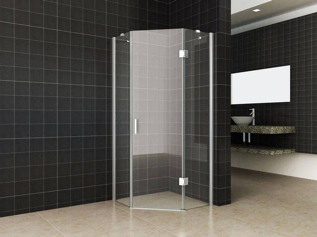 Wiesbaden Pento cabine met 1 draaideur 900 x 900 x 2000 x 8 mm nano helder glas chroom 20.3780