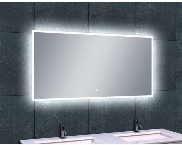 Wiesbaden Quatro spiegel rechthoek met LED dimbaar en spiegelverwarming 120 x 60 cm 38.4112
