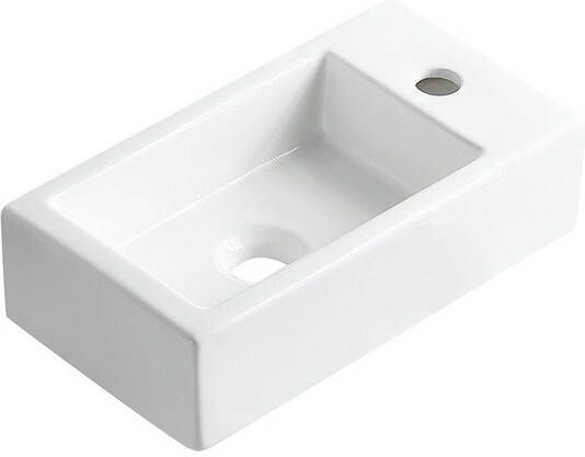 Wiesbaden Rhea M fontein rechts 40 x 22 x 11 cm keramiek glans wit 32.1492