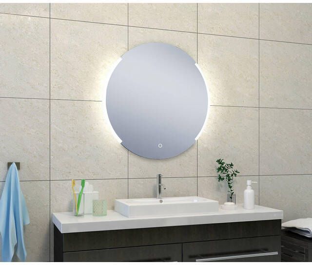 Wiesbaden Round spiegel rond met LED dimbaar en spiegelverwarming 80 cm 38.3796