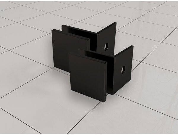 Wiesbaden Wiebaden Less glaskoppelingset voor profielloze inloopdouche (2 stuks) 4 cm mat zwart