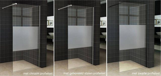 Wiesbaden Slim glasplaat 1000 x 2000 x 8 mm nano helder glas met melkglas middenband 20.3476