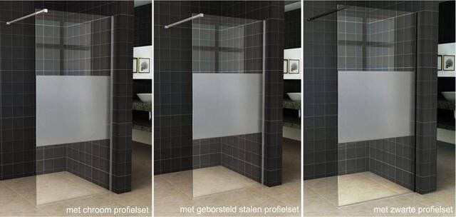 Wiesbaden Slim glasplaat 1100 x 2000 x 8 mm nano helder glas met melkglas middenband 20.3477