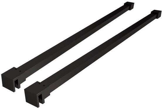 Wiesbaden Slim set stabilisatiestangen 120 cm voor vrijstaande inloopdouches mat zwart 20.3461