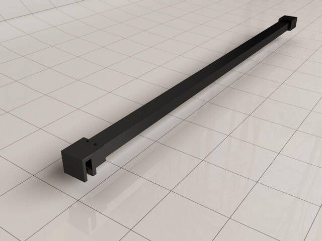 Sub Slim stabilisatiestang inclusief muur- en glaskoppeling 120 cm mat zwart
