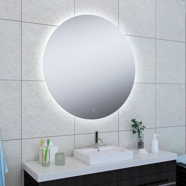 Wiesbaden Badkamerspiegel Soul Rond 100x100cm Geintegreerde LED Verlichting Verwarming Anti Condens en Touch Schakelaar