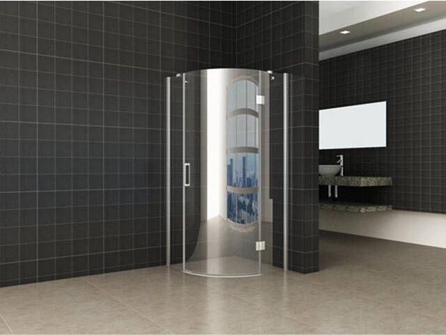 Wiesbaden Sphere Shower douchecabine 90x90x200cm kwartrond chroom 8mm glas rechtsscharnierend NANO coating 20.3856