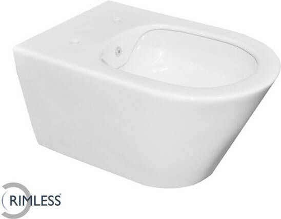 Wiesbaden Stereo wandcloset rimless met bidet functie glans wit 32.3634