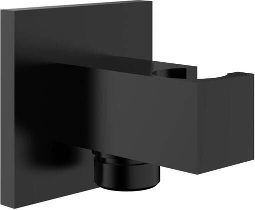 Wiesbaden Rombo handdouchehouder met doucheaansluiting + opsteek vierkant 1 2&apos;&apos; zwart