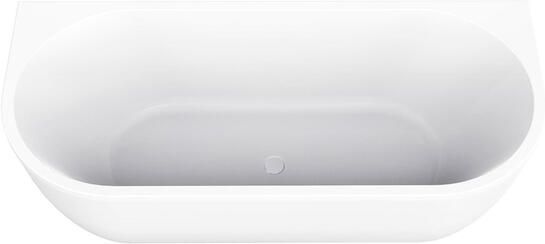 Wiesbaden Liora half vrijstaand ligbad 180 x 80 cm acryl glans wit met waste glans wit 21.3671