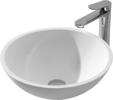 Wiesbaden Waskom Valerie | 43 cm | Solid surface | Vrijstaand | Rond | Wit mat - Foto 2