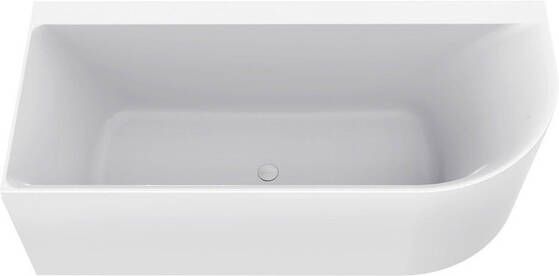 Wiesbaden Zenn hoekbad links 170x75cm acryl glans wit met waste glans wit 21.3662