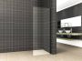 Wiesbaden Side zijwand voor nis schuifdeur 800 x 2000 x 8 mm nano helder glas mat zwart 20.2860 - Thumbnail 1