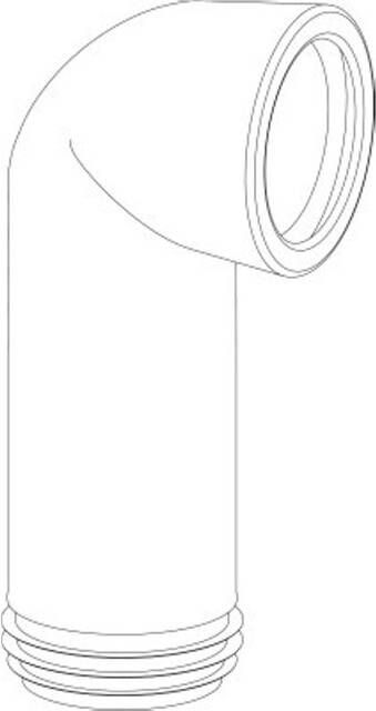 WISA Closetafvoerbocht nummer 303E 90'graden 1 delig spie 110 en 110mm aansluitdiameter 235mm lengte kunststof wit