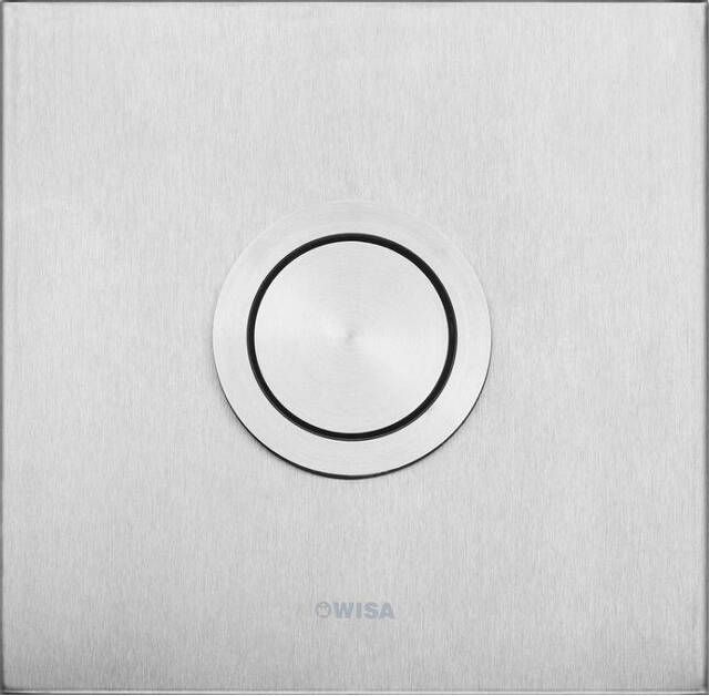 Wisa Luga bedieningsplaat steel pneumatich 16x16cm voor XS WC element RVS 8050404001