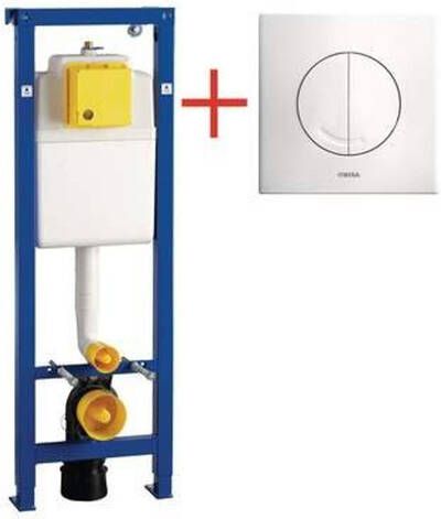 Wisa XS inbouwreservoir 114-134x38cm met Argos bedieningspaneel glans wit 8050452981
