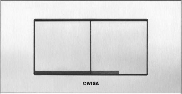 Wisa XT Kantos bedieningsplaat kunststof steel mechanisch 208x111cm met dualflush voor XT WC element RVS 8050419001