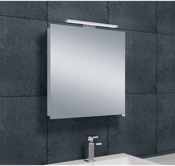 Xellanz Spiegelkast Larissa 60x60x14cm Aluminium LED Verlichting Stopcontact Binnen en Buiten Spiegel Glazen Planken online kopen