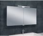 Xellanz Spiegelkast Larissa 100x60x14cm Aluminium LED Verlichting Stopcontact Binnen en Buiten Spiegel Glazen Planken - Thumbnail 2