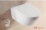 Xellanz Toiletpot Hangend Mars 56x36x34cm Wandcloset Keramiek Diepspoel Nano Coating EasyClean Glans Wit met Softclose Toiletbril - Thumbnail 2