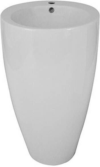 Xellanz Noa vrijstaande wastafel 55x85 cm keramiek rond wit glans - Foto 2