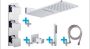 Xellanz Regendoucheset Inbouw Muur Malik 25cm Vierkant Chroom Thermostaatkraan Handdouche Waterval - Thumbnail 2