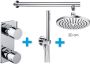 Xellanz Regendoucheset Inbouw Muur Mila 20cm Rond Chroom Thermostaatkraan Handdouche - Thumbnail 2