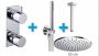 Xellanz Regendoucheset Inbouw Plafond Mila 30cm Rond Chroom Thermostaatkraan Handdouche - Thumbnail 2