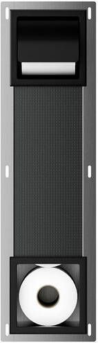 Sub Rocko inbouw toiletrolhouder met klep en reserverolhouder 74 x 20 8 x 14 2 cm mat zwart - Foto 1