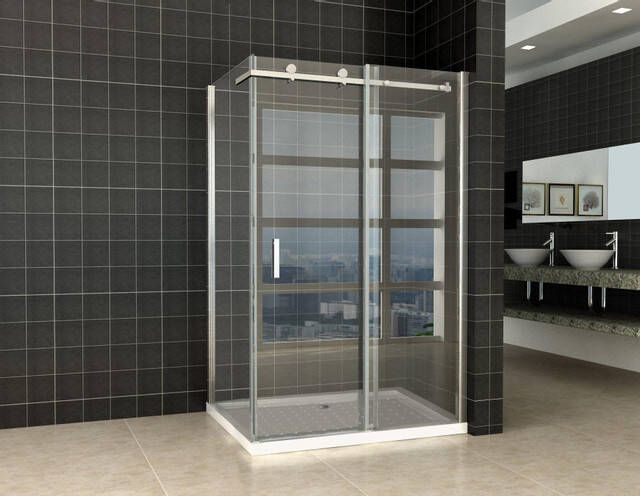 Xellanz Wiesbaden Pared cabine met 1 schuifdeur 1200 x 900 x 2000 x 8 mm nano helder glas chroom 20.3851