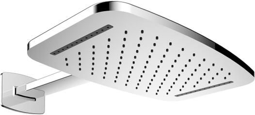 Wiesbaden Hoofddouche Roca | 25x40 cm | Met waterval | Incl.Muurarm | Rechthoek | Chroom