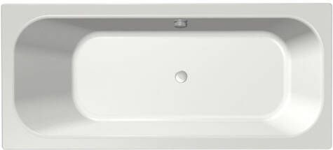 Xenz Aruba Ligbad 170x75x48 afvoer Midden overloop andere kant acryl wit 6801OA-01