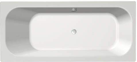 Xenz Aruba Ligbad 170x75x48 afvoer Midden overloop andere kant acryl wit mat 6801OA-03